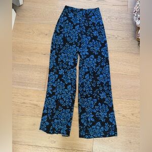 Diane Von Furstenberg Blue Floral Trousers